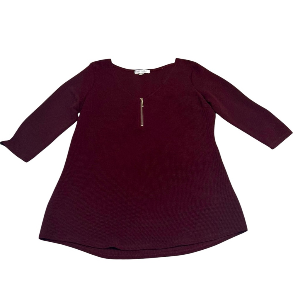 Tunic Burgundy/Maroon with Zipper Detail size XL